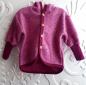Preview: Cosilana Fleece-Jacke Wolle/Baumwolle WEINROT-MELANGE